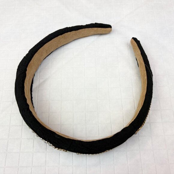 Stylish rhinestones and pearls Black Headband. New without tags - Picture 12 of 14